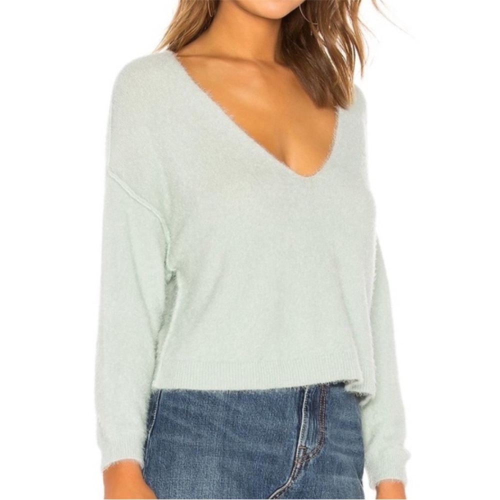 Free People Mint Green Fuzzy Sweater S